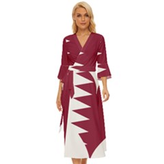 Heart-love-flag-qatar Midsummer Wrap Dress by Bedest