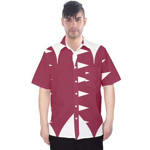 Heart-love-flag-qatar Men s Hawaii Shirt by Bedest