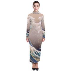 Japanese Wave Turtleneck Maxi Dress by Cowasu