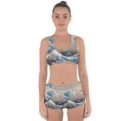 Japanese Wave Racerback Boyleg Bikini Set by Cowasu