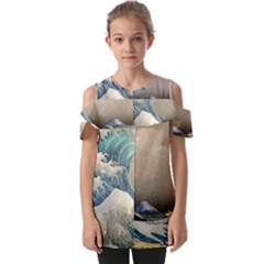 Japanese Wave Fold Over Open Sleeve Top by Cowasu