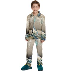 Japanese Wave Kids  Long Sleeve Velvet Pajamas Set