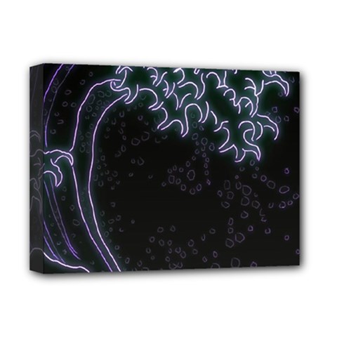 Vapor Wave Aesthetic Art Neon Asian Kanagawa Japanese Deluxe Canvas 16  X 12  (stretched)  by Cowasu