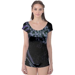 Vapor Wave Aesthetic Art Neon Asian Kanagawa Japanese Boyleg Leotard  by Cowasu