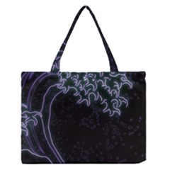 Vapor Wave Aesthetic Art Neon Asian Kanagawa Japanese Zipper Medium Tote Bag by Cowasu