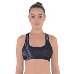 Vapor Wave Aesthetic Art Neon Asian Kanagawa Japanese Cross Back Sports Bra by Cowasu