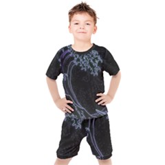 Vapor Wave Aesthetic Art Neon Asian Kanagawa Japanese Kids  T-shirt And Shorts Set by Cowasu