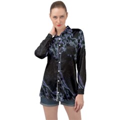 Vapor Wave Aesthetic Art Neon Asian Kanagawa Japanese Long Sleeve Satin Shirt