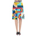 Geometric Shape Colorful Abstract Wave Flared Midi Skirt View2