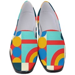 Geometric Shape Colorful Abstract Wave Women s Classic Loafer Heels by Cowasu