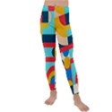 Geometric Shape Colorful Abstract Wave Kids  Lightweight Velour Leggings View1