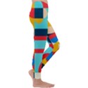 Geometric Shape Colorful Abstract Wave Kids  Lightweight Velour Leggings View3