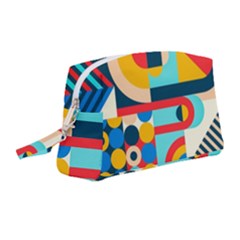 Geometric Shape Colorful Abstract Wave Wristlet Pouch Bag (medium)