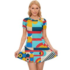 Geometric Shape Colorful Abstract Wave Women s Sports Wear Set by Cowasu