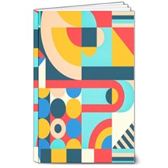 Geometric Shape Colorful Abstract Wave 8  X 10  Softcover Notebook by Cowasu