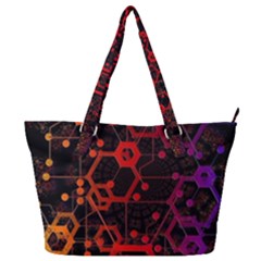 Abstract Red Geometric Full Print Shoulder Bag by Cowasu