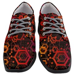 Abstract Red Geometric Women Heeled Oxford Shoes by Cowasu