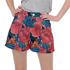 Flower Classic Japanese Art Women s Ripstop Shorts by Cowasu