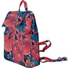 Flower Classic Japanese Art Buckle Everyday Backpack by Cowasu