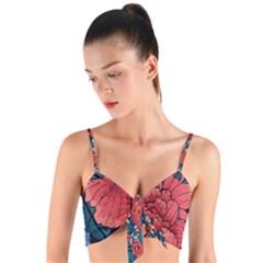 Flower Classic Japanese Art Woven Tie Front Bralet by Cowasu