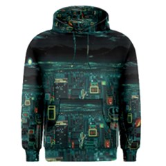 Night Black City Neon Sky Stars Moon Abstract Men s Core Hoodie by Cowasu