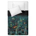 Night Black City Neon Sky Stars Moon Abstract Duvet Cover Double Side (Single Size) View1