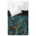 Night Black City Neon Sky Stars Moon Abstract Duvet Cover Double Side (Single Size) View2