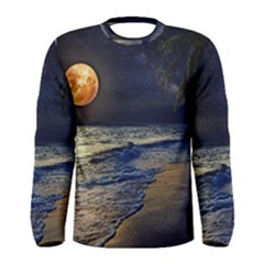 Beautiful Moon Nigh Sky Stars Men s Long Sleeve T-shirt by Cowasu