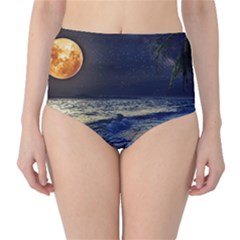 Beautiful Moon Nigh Sky Stars Classic High-waist Bikini Bottoms by Cowasu