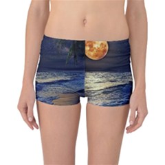 Beautiful Moon Nigh Sky Stars Reversible Boyleg Bikini Bottoms by Cowasu