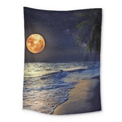 Beautiful Moon Nigh Sky Stars Medium Tapestry by Cowasu