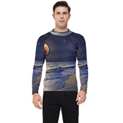 Beautiful Moon Nigh Sky Stars Men s Long Sleeve Rash Guard by Cowasu