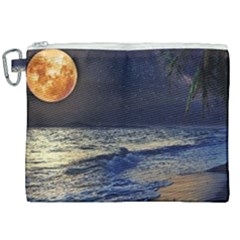 Beautiful Moon Nigh Sky Stars Canvas Cosmetic Bag (xxl) by Cowasu