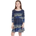 Beautiful Moon Nigh Sky Stars Kids  Quarter Sleeve Skater Dress View1