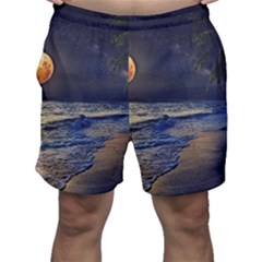 Beautiful Moon Nigh Sky Stars Men s Shorts by Cowasu