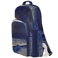 Beautiful Moon Nigh Sky Stars Double Compartment Backpack by Cowasu