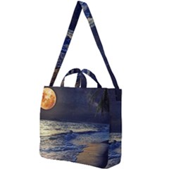 Beautiful Moon Nigh Sky Stars Square Shoulder Tote Bag by Cowasu