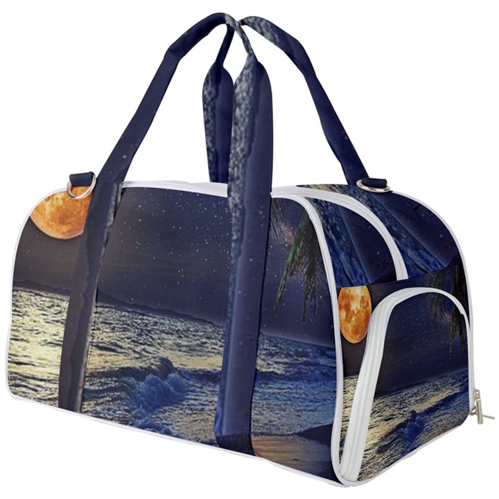 Beautiful Moon Nigh Sky Stars Burner Gym Duffel Bag