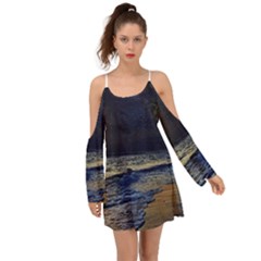 Beautiful Moon Nigh Sky Stars Boho Dress by Cowasu