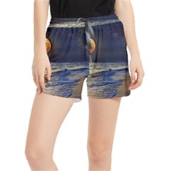 Beautiful Moon Nigh Sky Stars Women s Runner Shorts by Cowasu