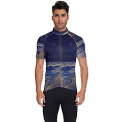 Beautiful Moon Nigh Sky Stars Men s Short Sleeve Cycling Jersey by Cowasu