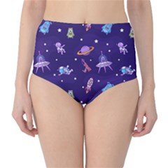 Space Seamless Pattern Classic High-waist Bikini Bottoms by pakminggu