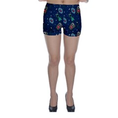 Monster Alien Pattern Seamless Background Skinny Shorts by pakminggu