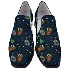 Monster Alien Pattern Seamless Background Women Slip On Heel Loafers