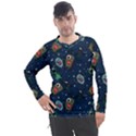 Monster Alien Pattern Seamless Background Men s Pique Long Sleeve T-Shirt View1