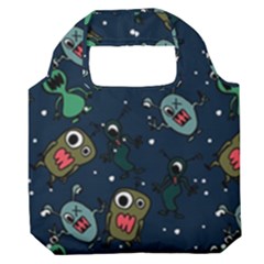 Monster Alien Pattern Seamless Background Premium Foldable Grocery Recycle Bag by pakminggu