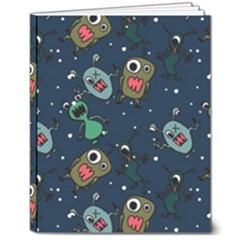 Monster Alien Pattern Seamless Background 8  X 10  Hardcover Notebook by pakminggu