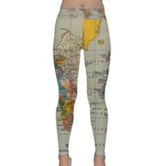 Vintage World Map Classic Yoga Leggings by pakminggu