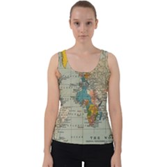 Vintage World Map Velvet Tank Top by pakminggu