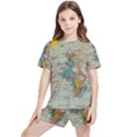 Vintage World Map Kids  T-Shirt And Sports Shorts Set View1